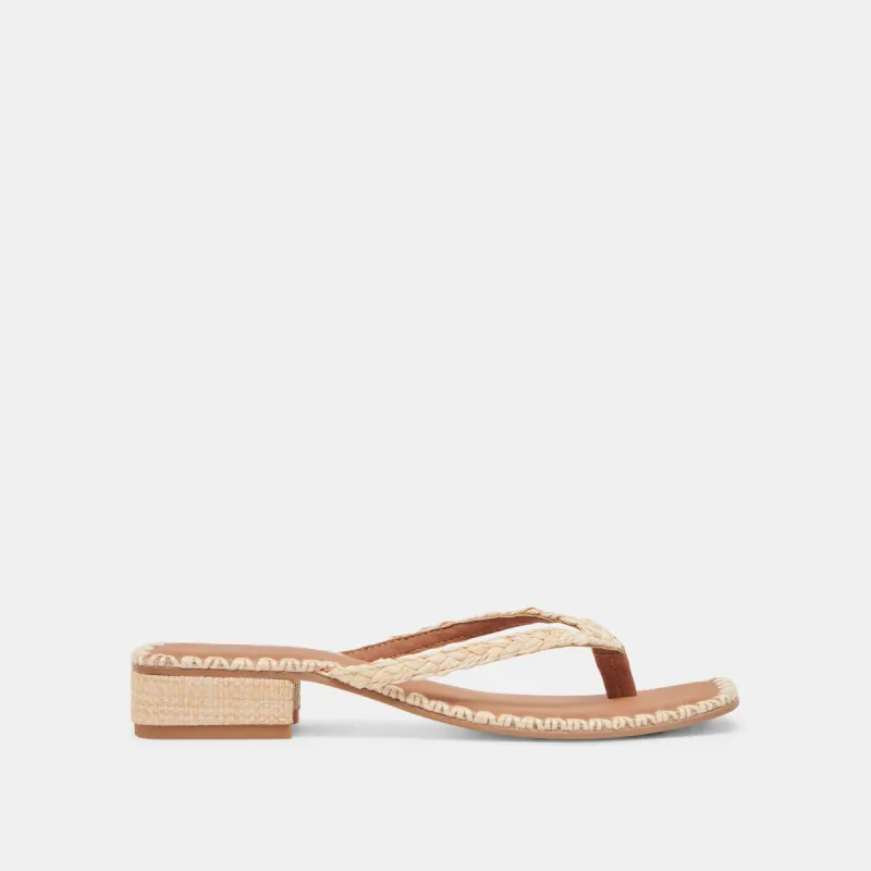 BARTY SANDALS LT NATURAL RAFFIA sold by Dolce Vita