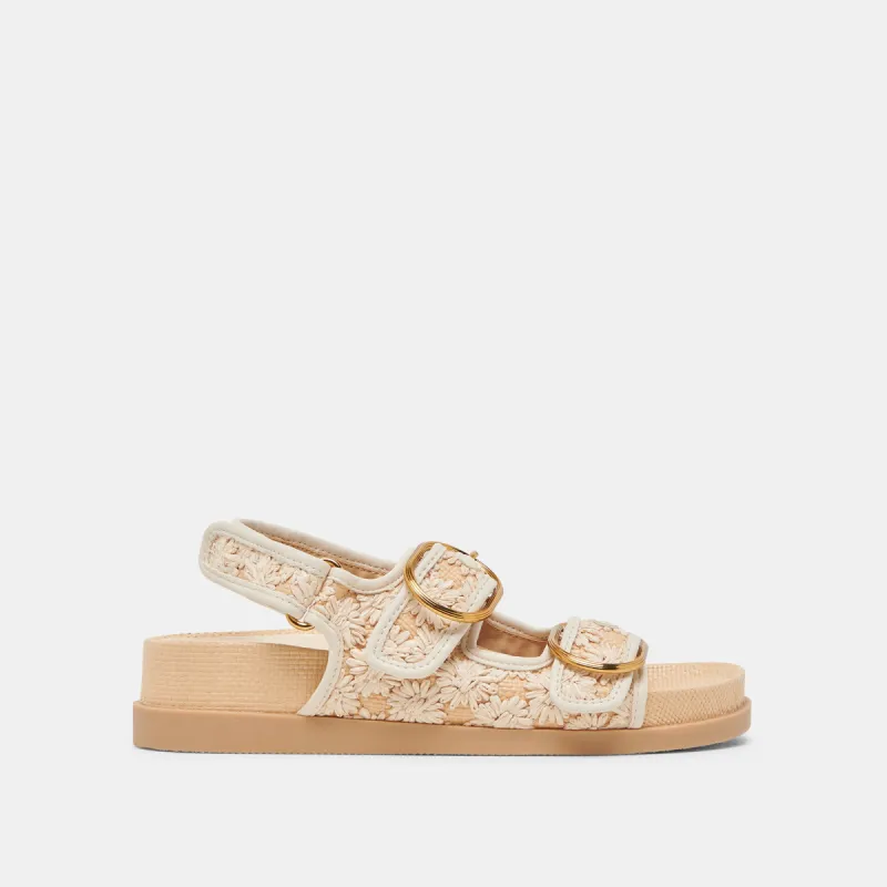 STARLA SANDALS CREME FLORAL RAFFIA sold by Dolce Vita