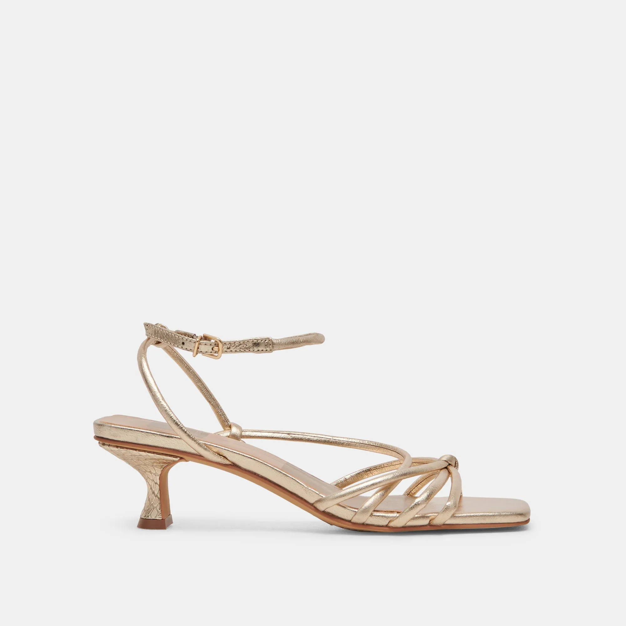BEV HEELS GOLD METALLIC LEATHER - re:vita sold by Dolce Vita