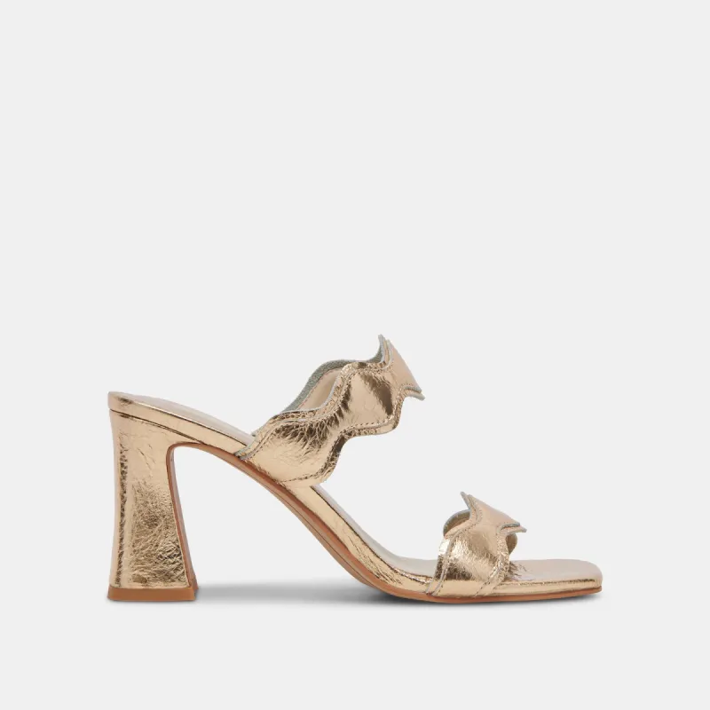 ILVA HEELS GOLD DISTRESSED LEATHER - re:vita sold by Dolce Vita
