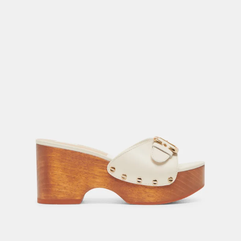 YALAH HEELS OFF WHITE LEATHER sold by Dolce Vita