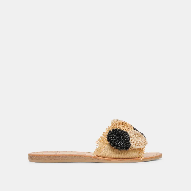 DANELA SANDALS BLACK NATURAL RAFFIA sold by Dolce Vita