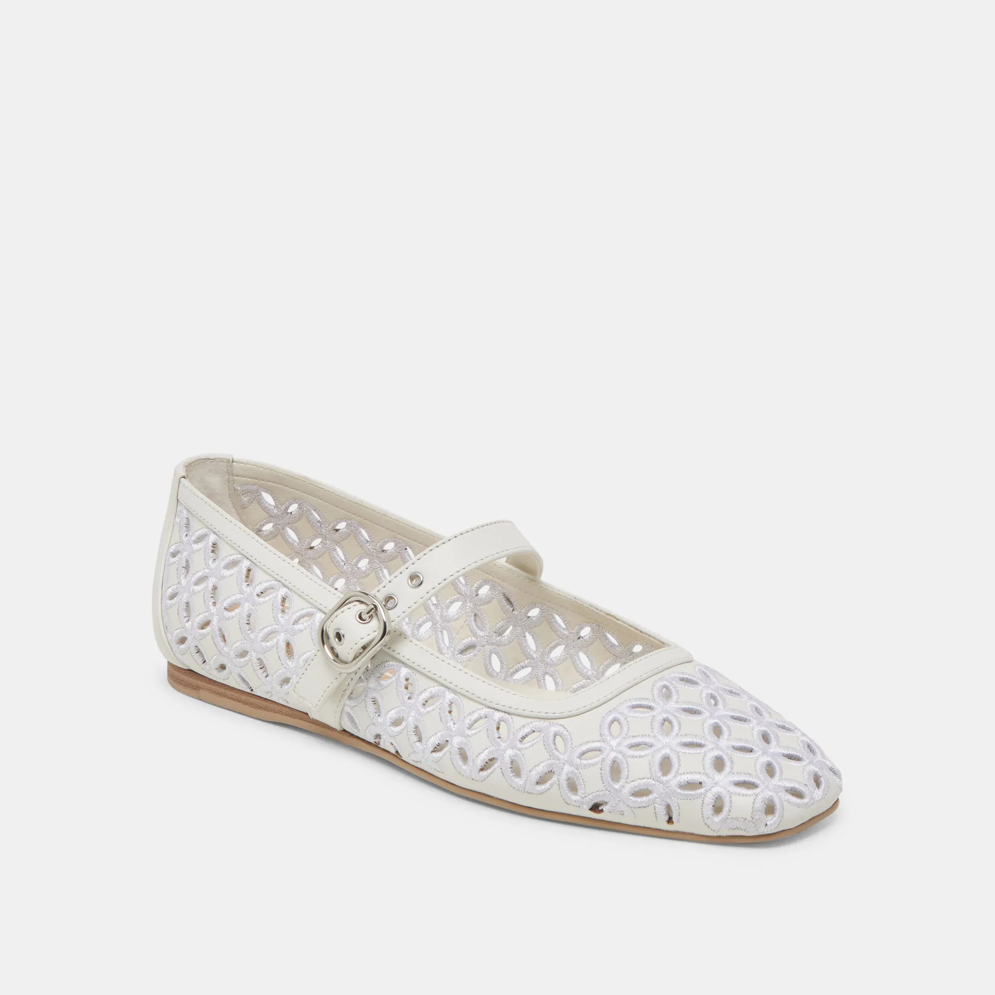 RODNI EYELET PERF BALLET FLATS TRUE WHITE LEATHER sold by Dolce Vita product image thumbnail 2