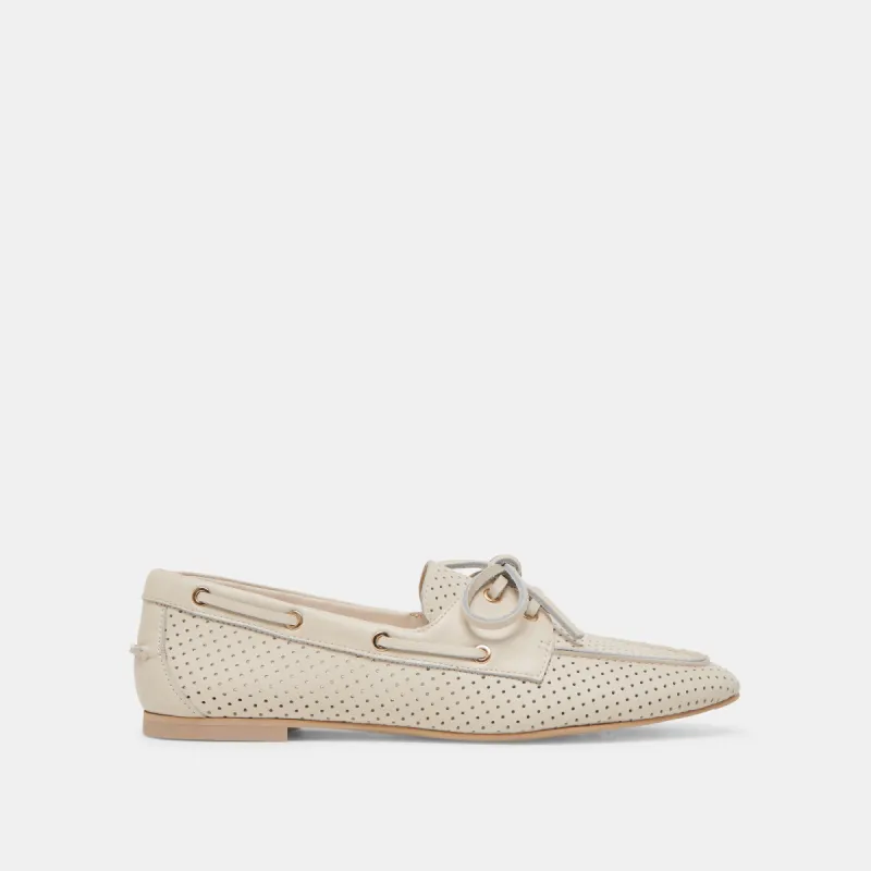 LAKIN LOAFERS IVORY PERFORATED LEATHER sold by Dolce Vita