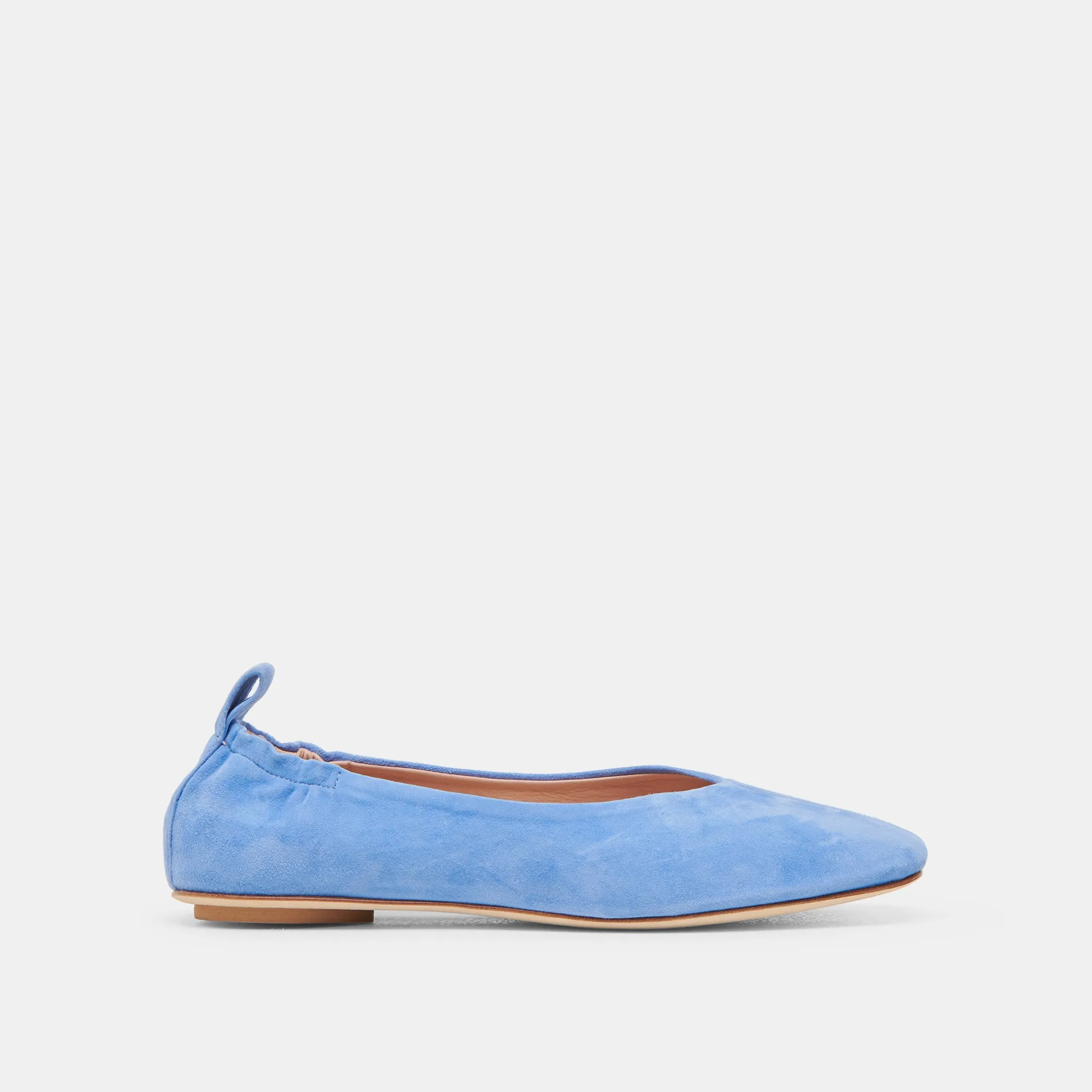 VINNIE BALLET FLATS DUSTY BLUE SUEDE sold by Dolce Vita