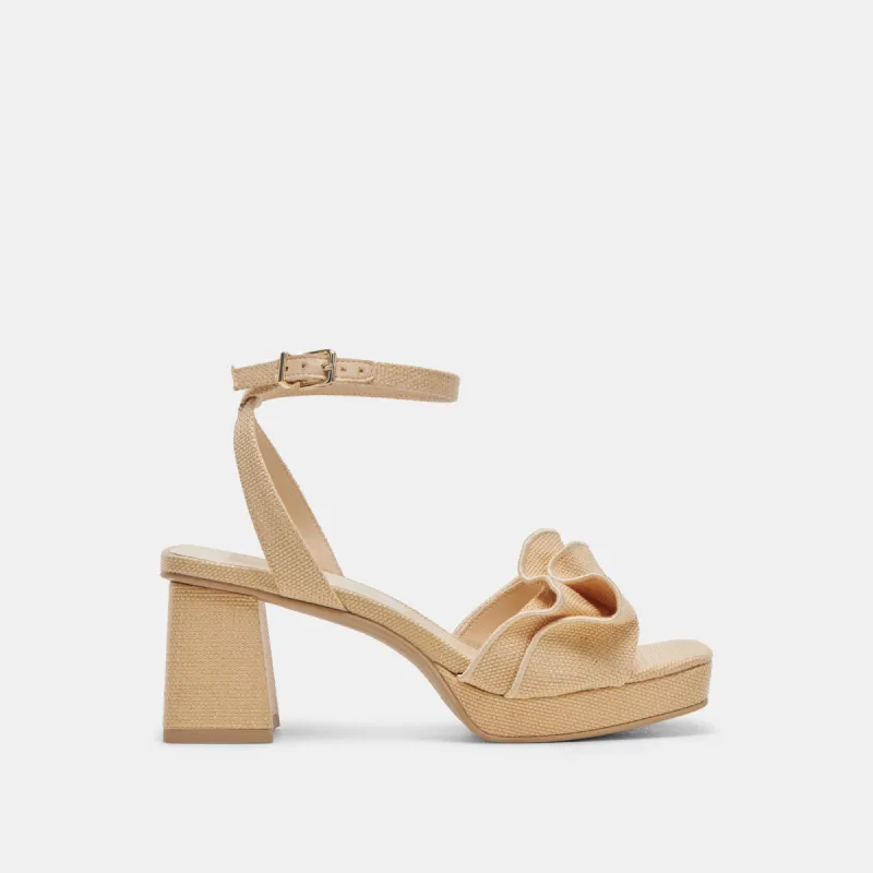 CHEER HEELS LT NATURAL RAFFIA - re:vita sold by Dolce Vita