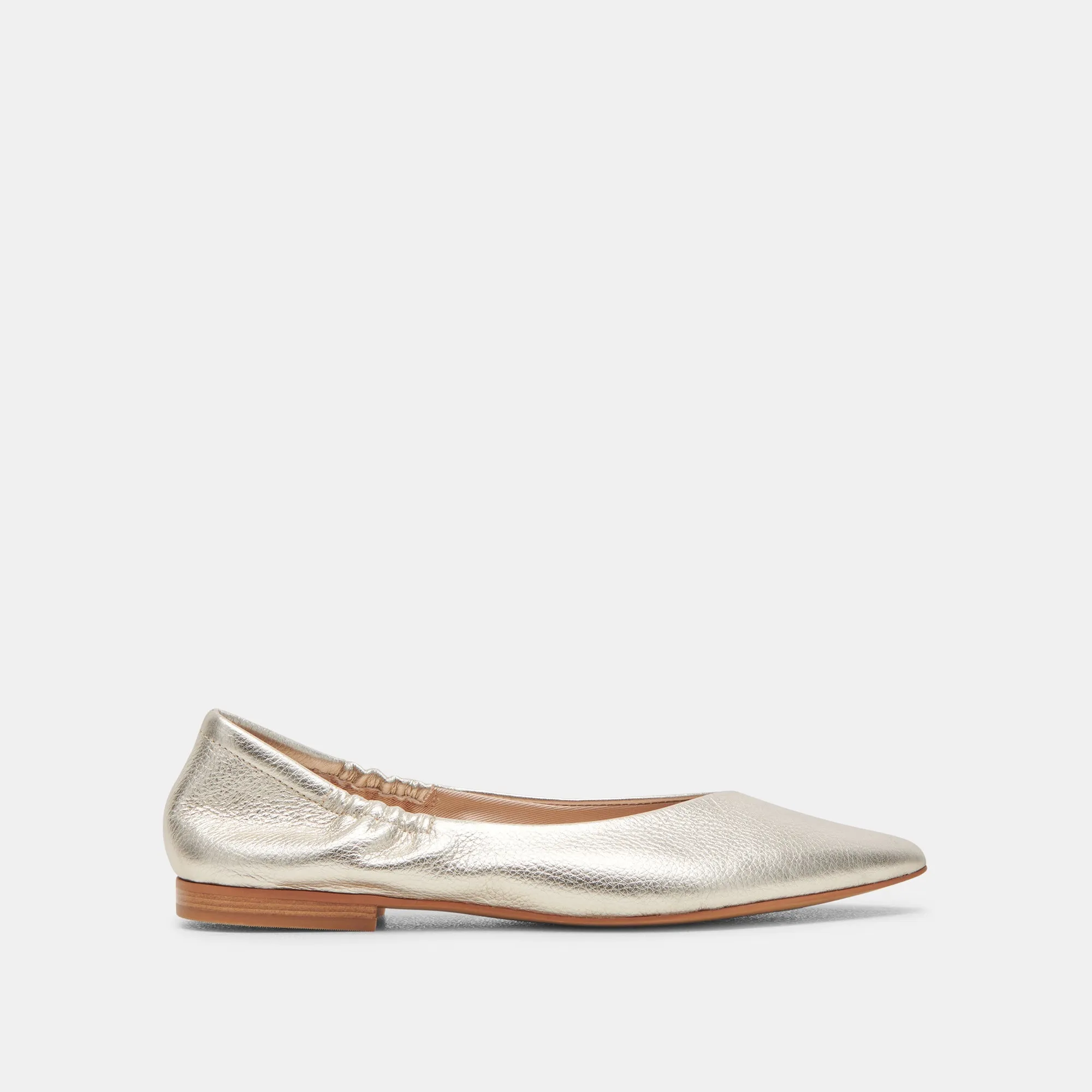 NADAV BALLET FLATS PLATINUM METALLIC LEATHER - re:vita sold by Dolce Vita