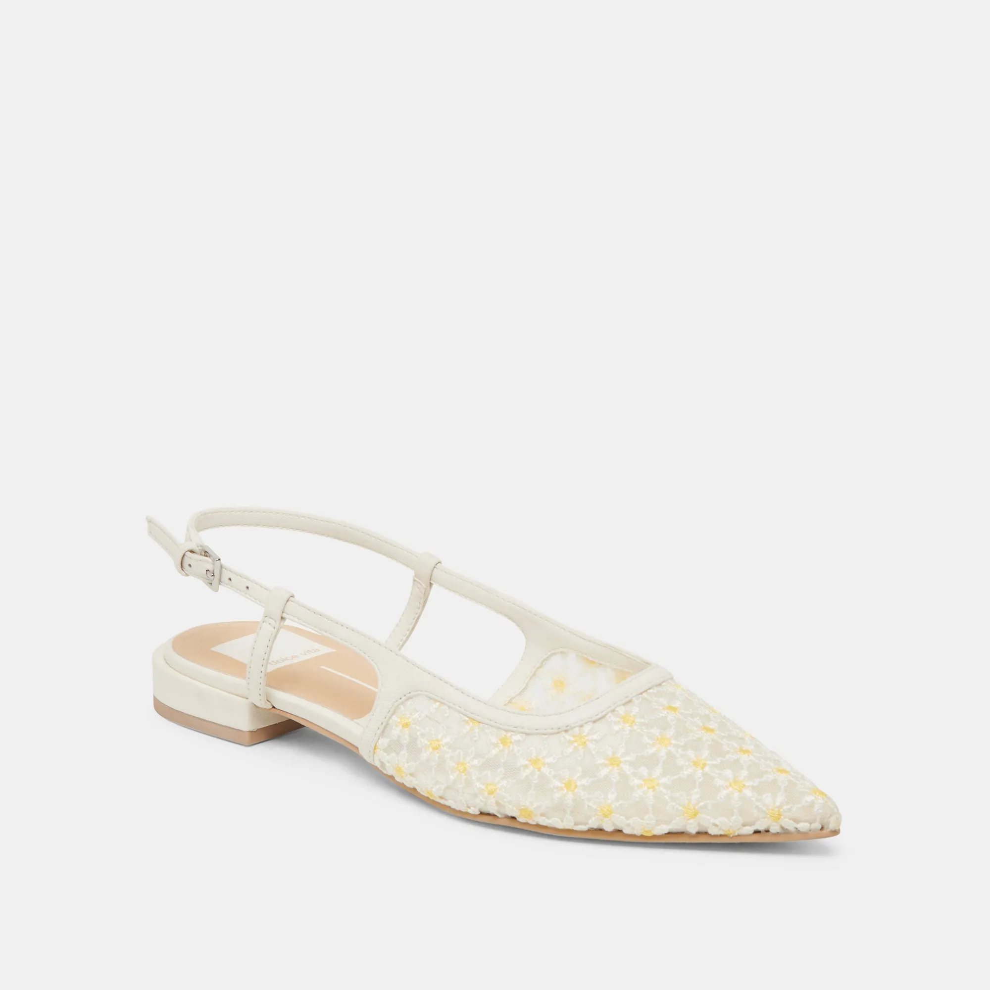 PAMIE FLORAL FLATS WHITE YELLOW FLORAL MESH sold by Dolce Vita product image thumbnail 2