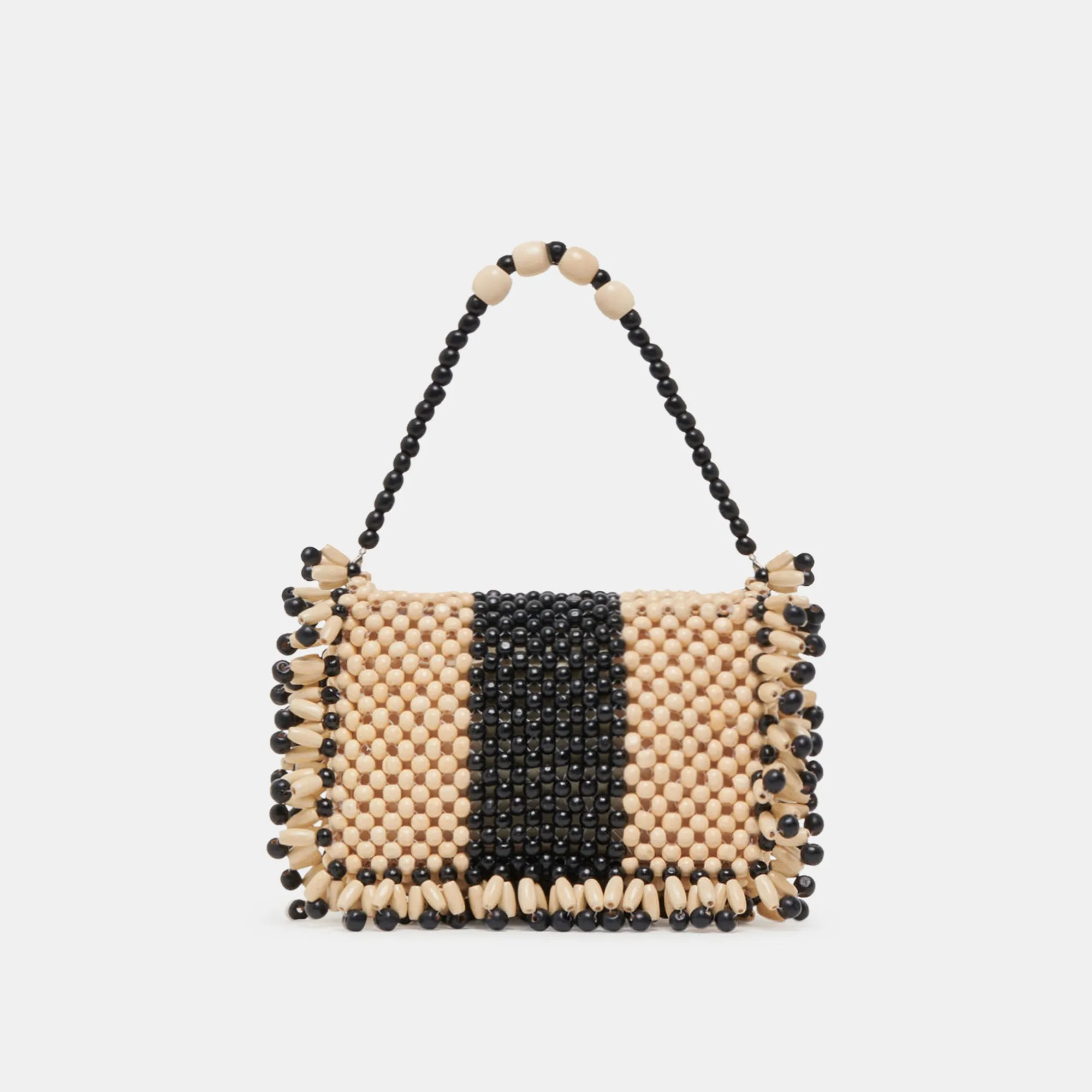 SEYCHELL HANDBAG BLACK NATURAL WOOD sold by Dolce Vita