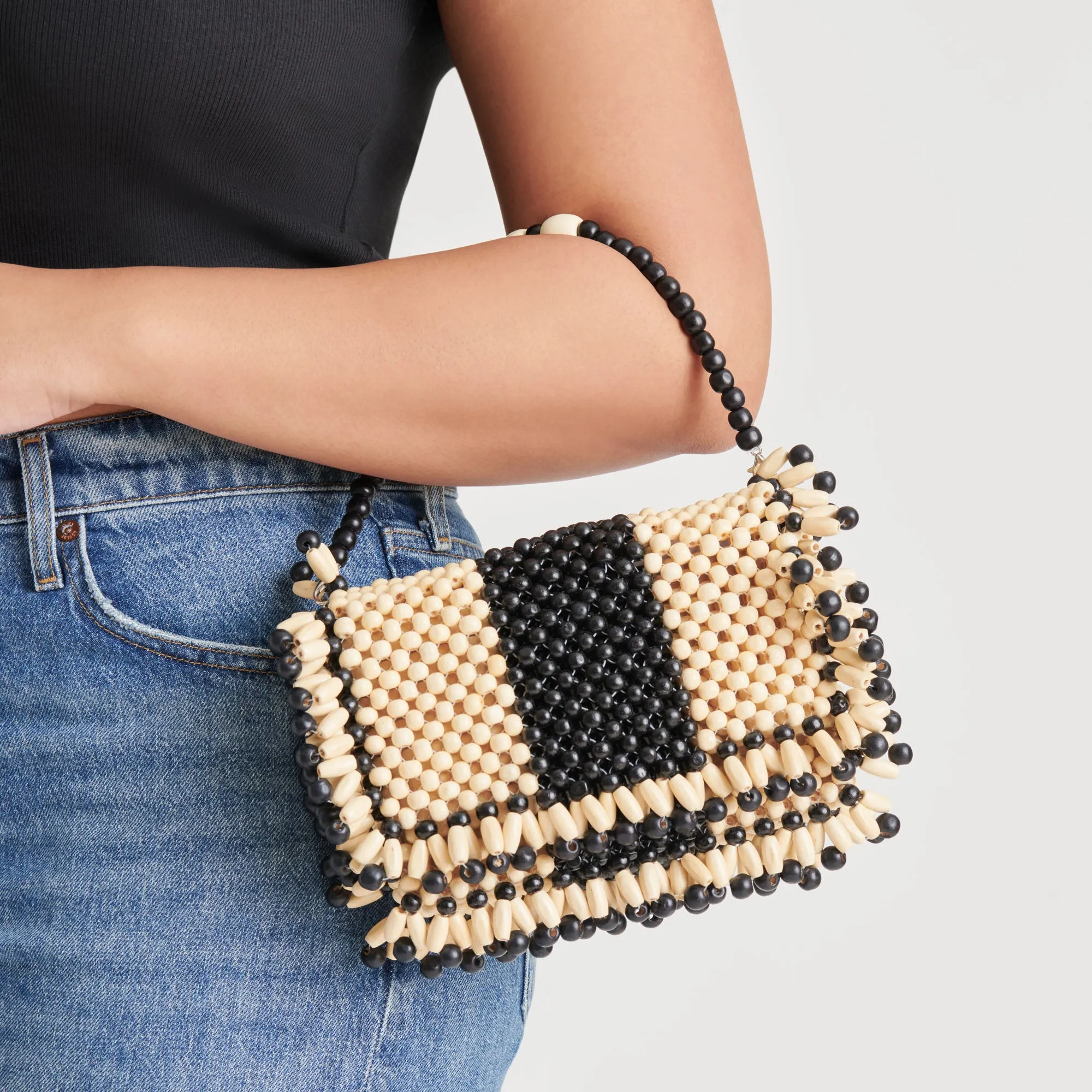 SEYCHELL HANDBAG BLACK NATURAL WOOD sold by Dolce Vita product image thumbnail 4