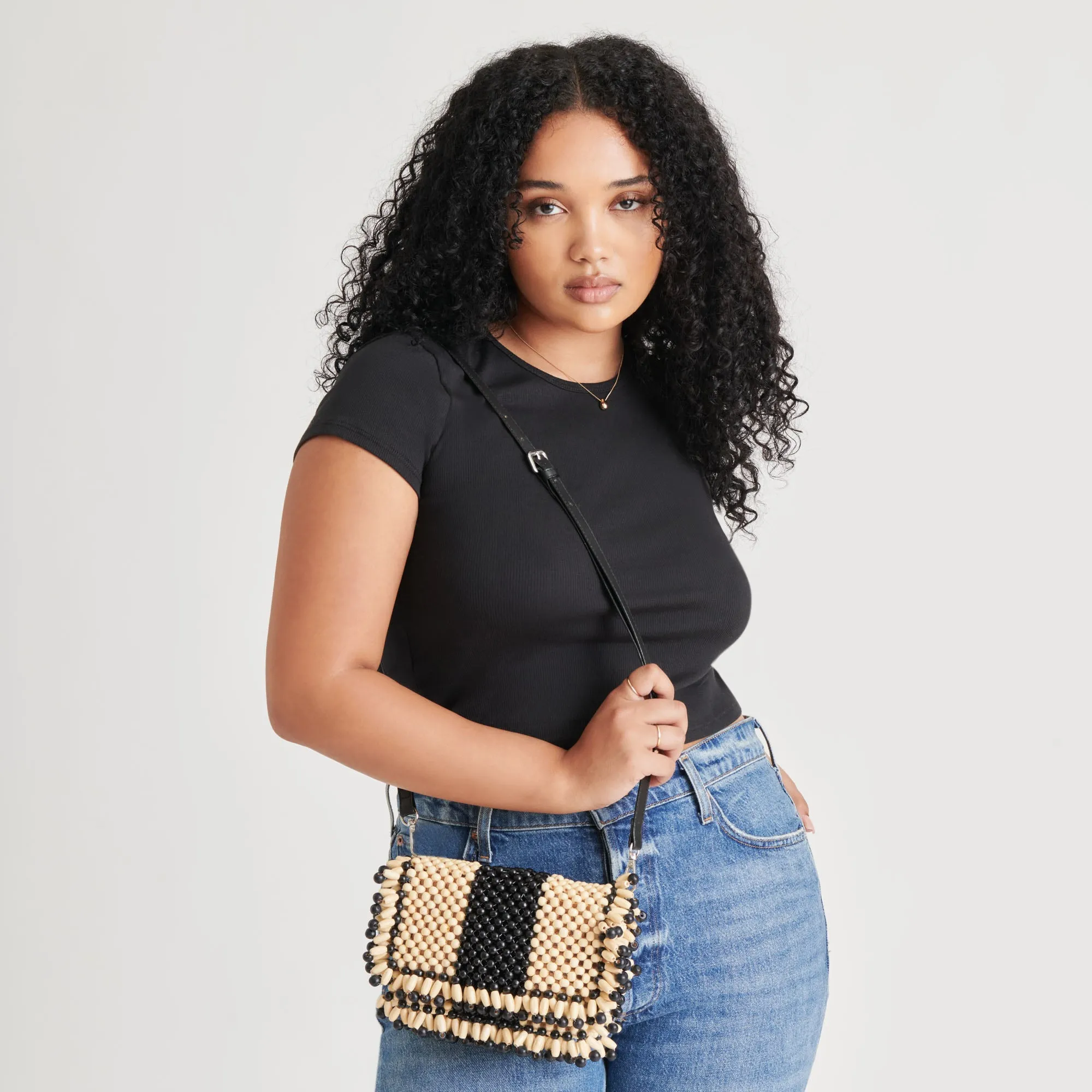 SEYCHELL HANDBAG BLACK NATURAL WOOD sold by Dolce Vita product image thumbnail 2