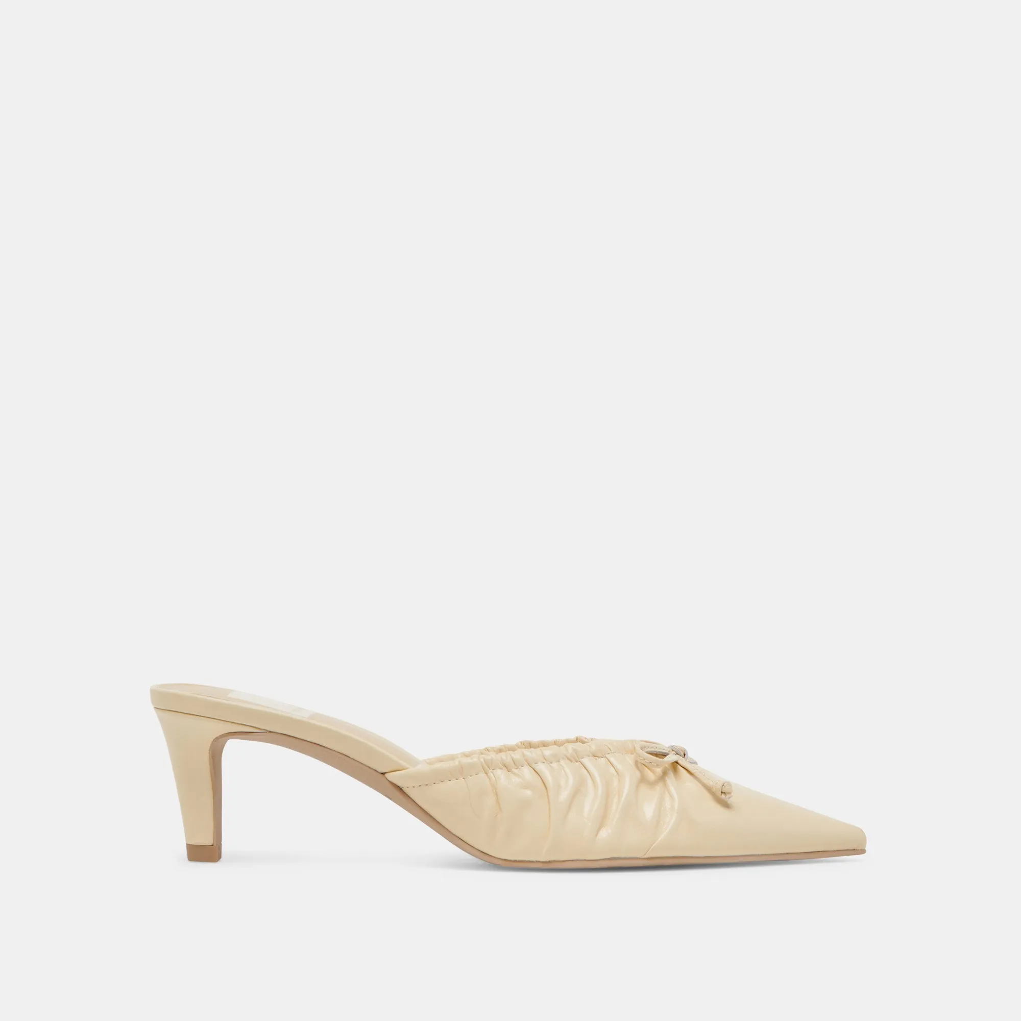 KAIRI MID HEELS LIGHT YELLOW CRINKLE PATENT sold by Dolce Vita