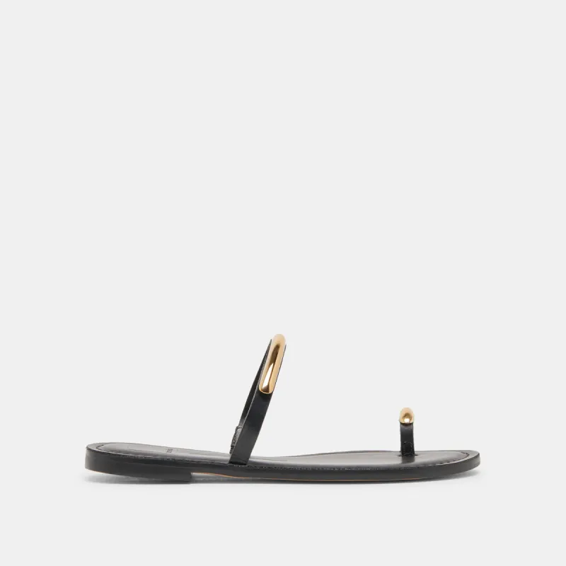WINK WIDE SANDALS BLACK LEATHER sold by Dolce Vita