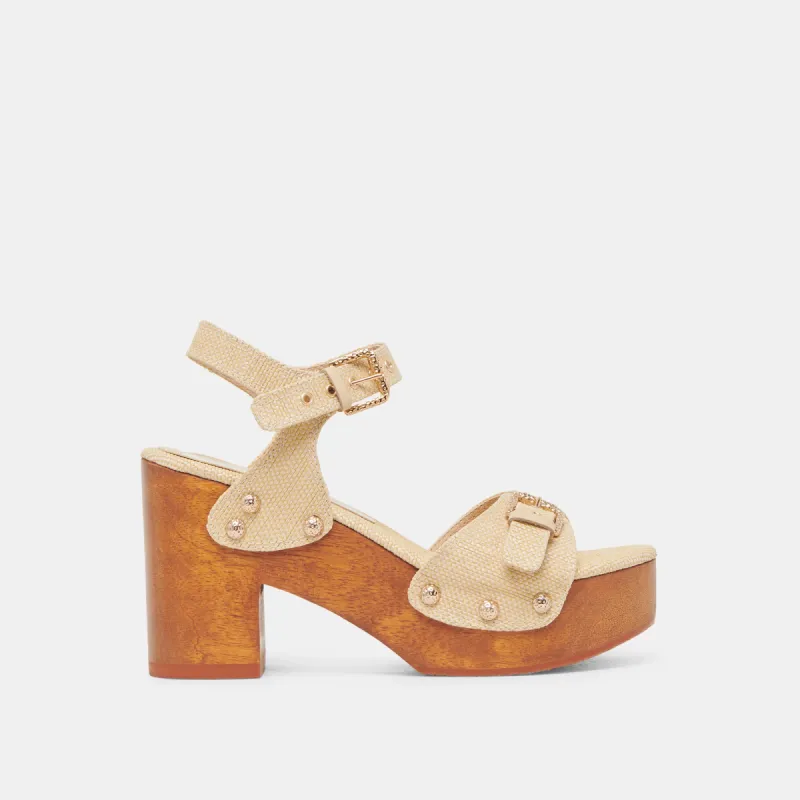 YANDY HEELS LT NATURAL RAFFIA sold by Dolce Vita