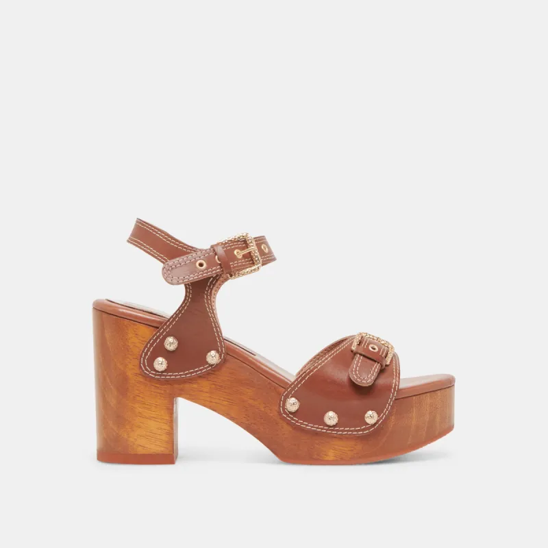 YANDY HEELS COGNAC LEATHER sold by Dolce Vita