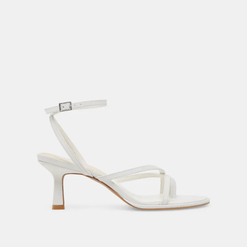 MORAH WIDE HEELS TRUE WHITE LEATHER sold by Dolce Vita