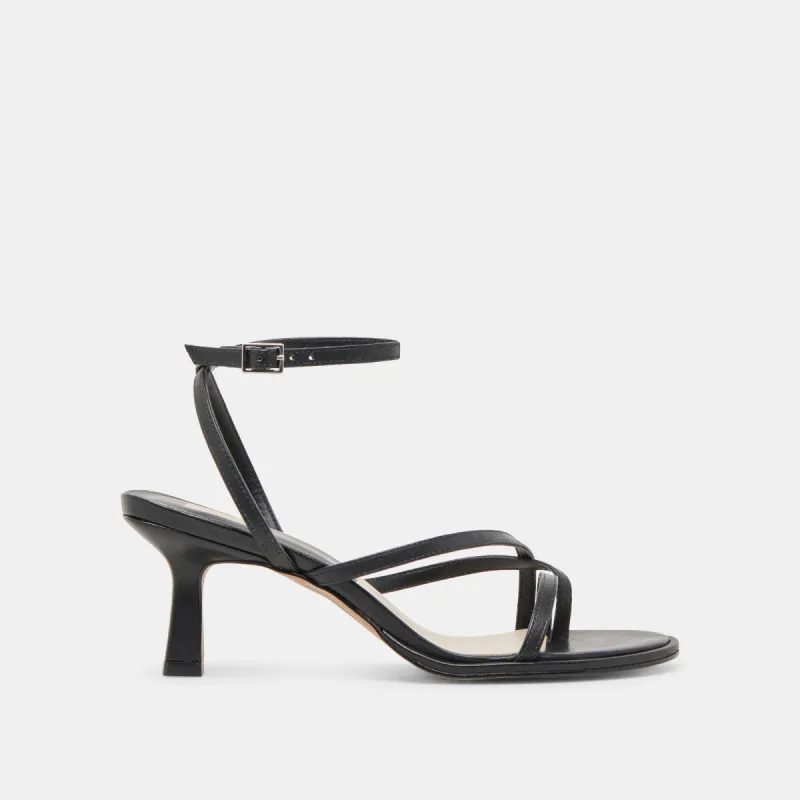 MORAH WIDE HEELS BLACK LEATHER sold by Dolce Vita