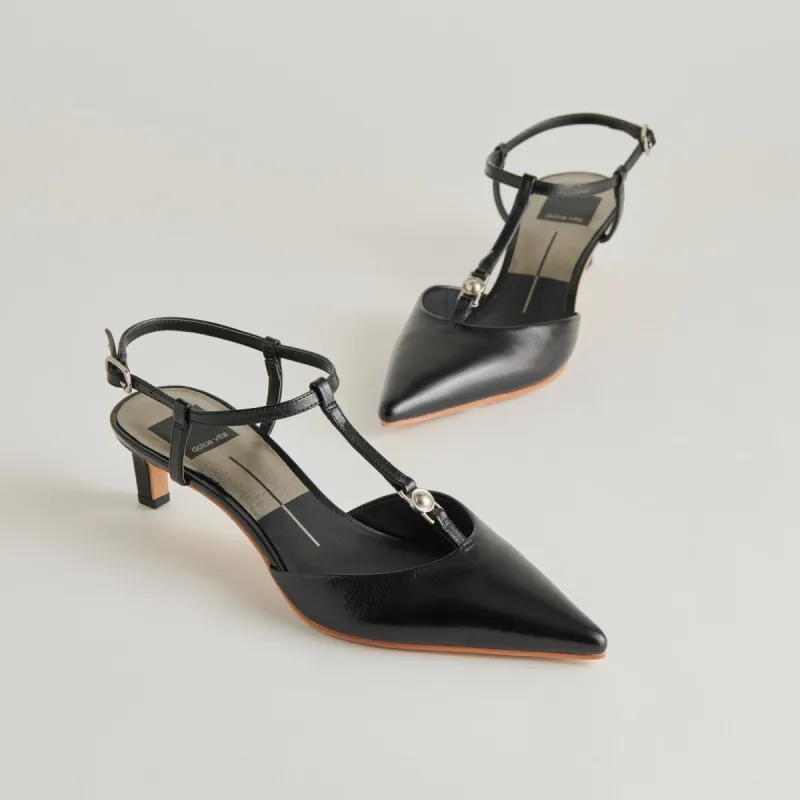 LAVON HEELS BLACK LEATHER - re:vita sold by Dolce Vita