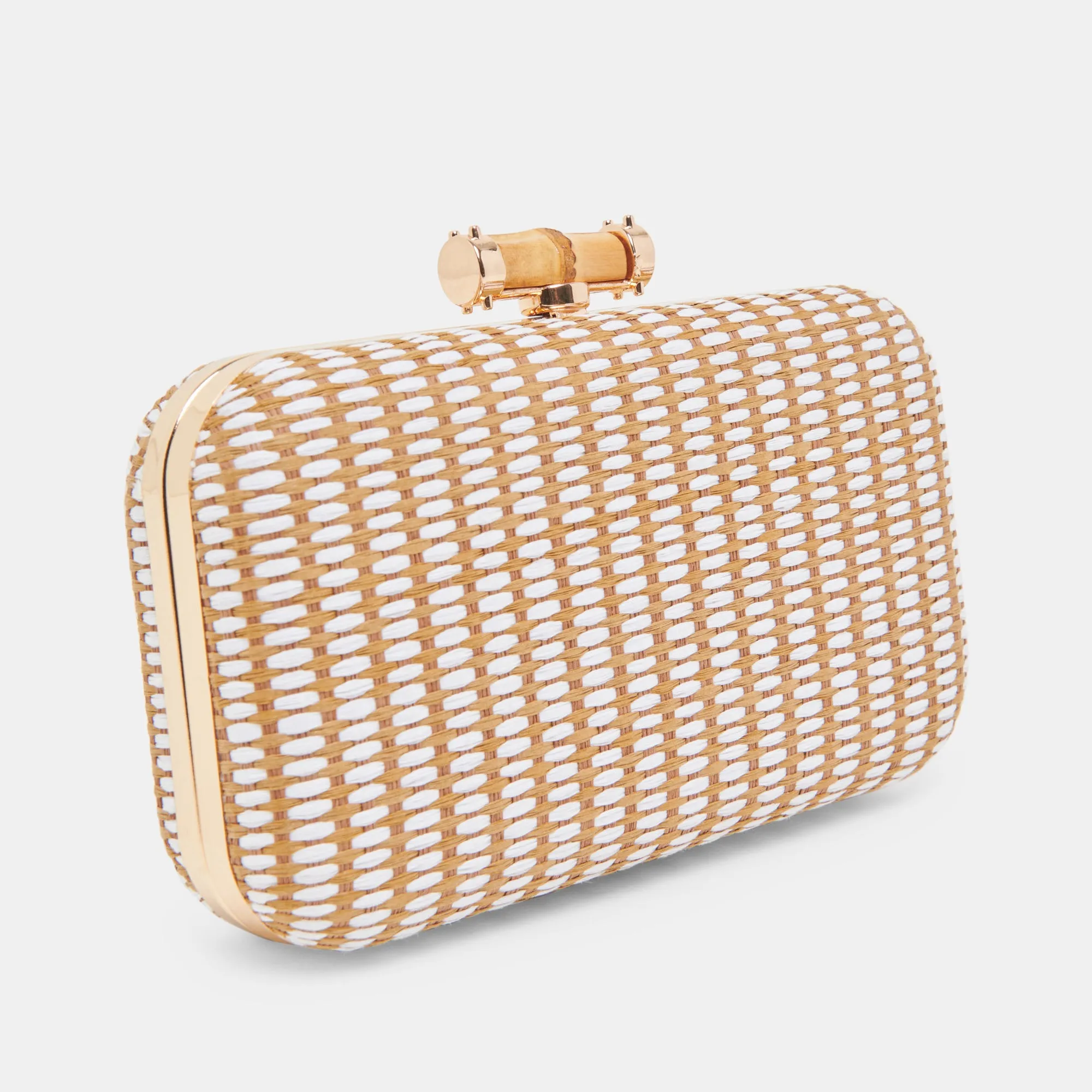 SYMI CLUTCH NATURAL RAFFIA sold by Dolce Vita