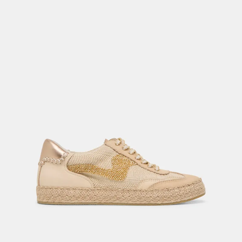 NOTICE ESPADRILLE BEAD SNEAKERS GOLD MULTI BURLAP sold by Dolce Vita