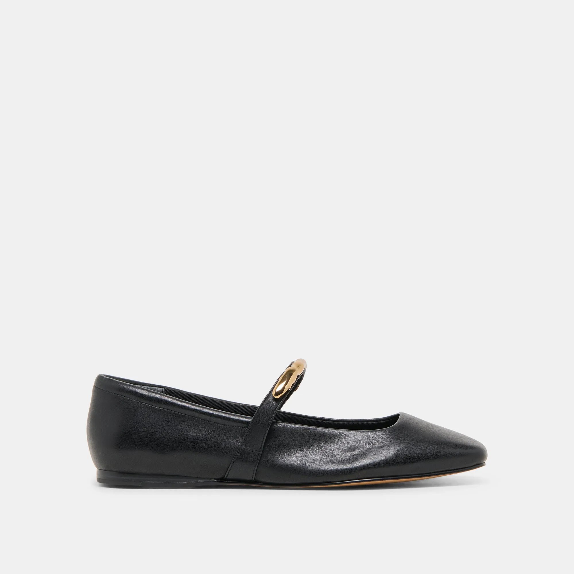 RADYA BALLET FLATS BLACK LEATHER sold by Dolce Vita