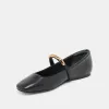 RADYA BALLET FLATS BLACK LEATHER sold by Dolce Vita