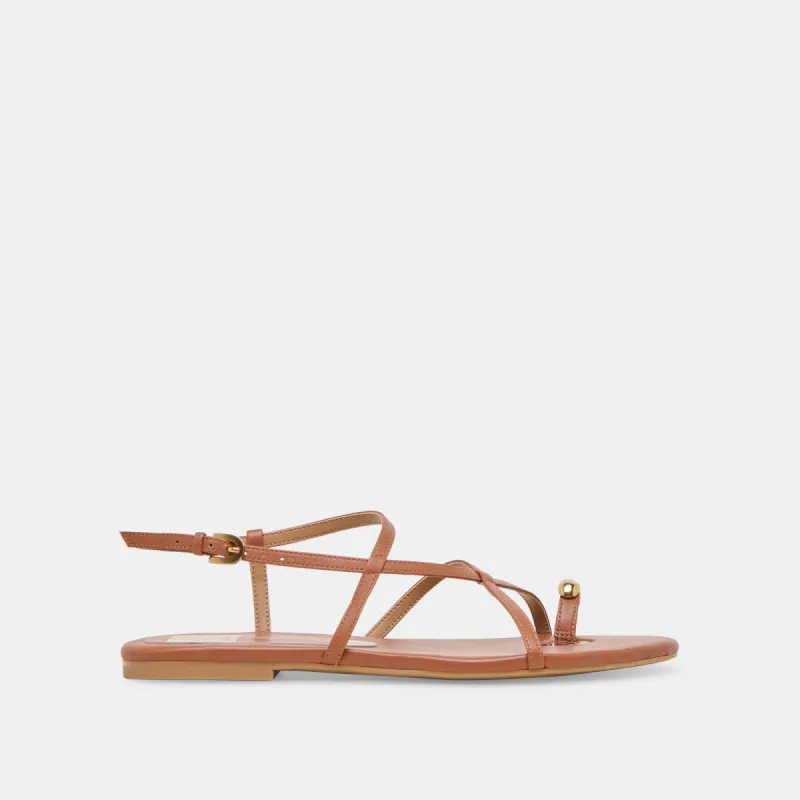 KESHA SANDALS COGNAC LEATHER sold by Dolce Vita