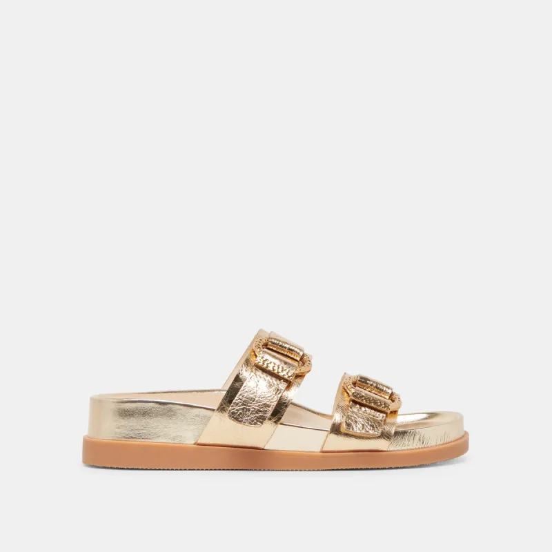 SOYA SANDALS GOLD DISTRESSED LEATHER sold by Dolce Vita