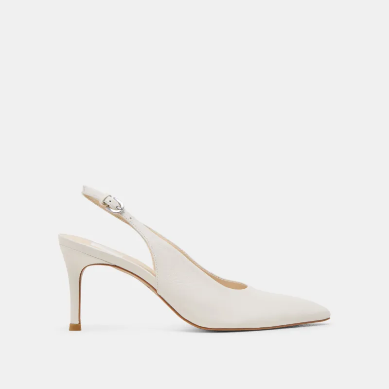 ELASI HEELS WHITE LEATHER sold by Dolce Vita