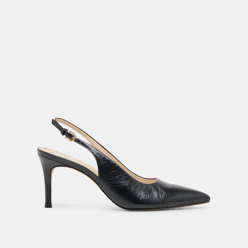 ELASI HEELS BLACK LEATHER sold by Dolce Vita