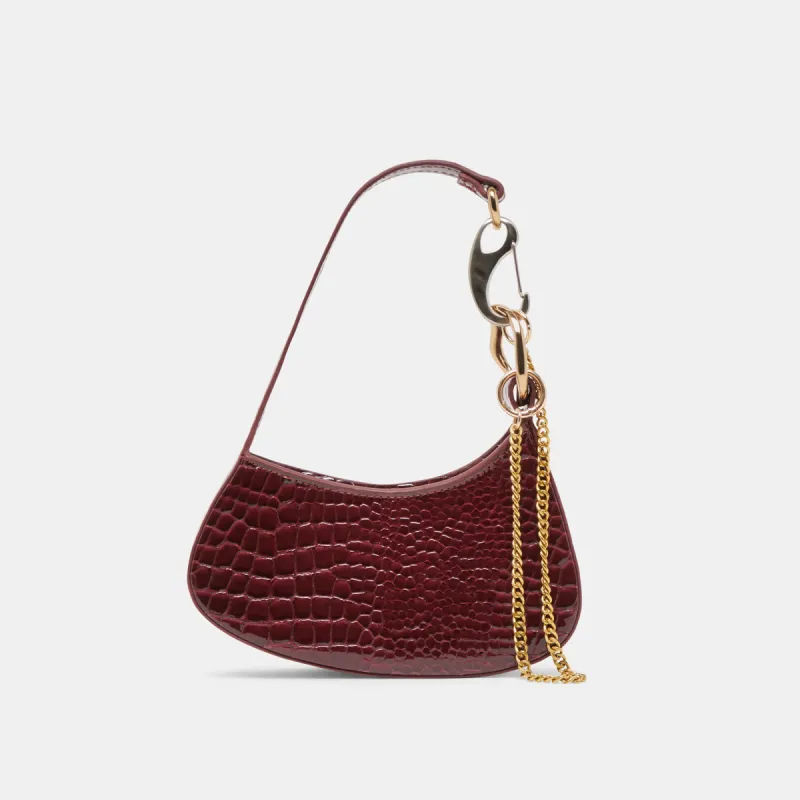 SILVIE SHOULDER BAG WINE CROCO STELLA sold by Dolce Vita