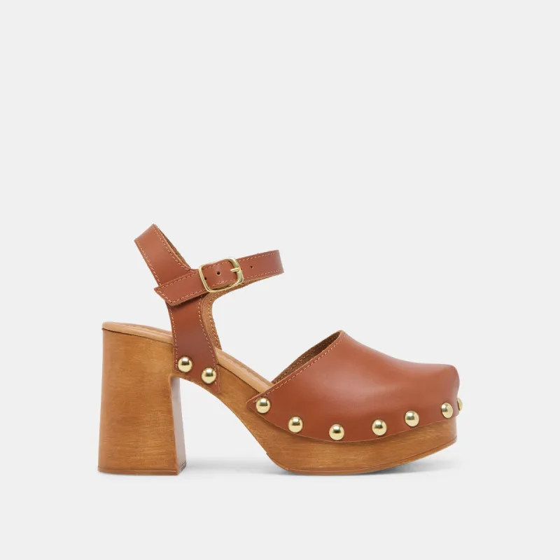 CLOVER HEELS COGNAC LEATHER sold by Dolce Vita