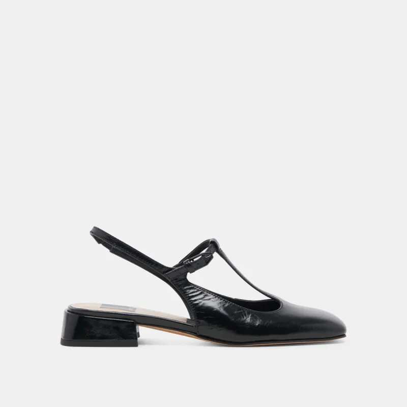 DEIDRA FLATS MIDNIGHT CRINKLE PATENT LEATHER - re:vita sold by Dolce Vita