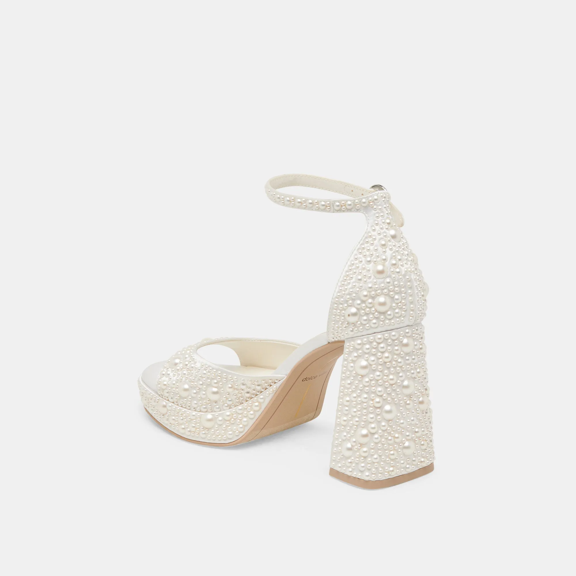 PANDRO PEARL WIDE HEELS TRUE WHITE SATIN sold by Dolce Vita product image thumbnail 5