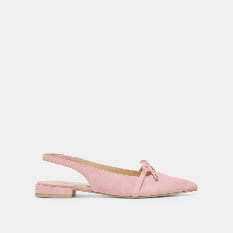 PAYGE FLATS PETAL PINK SUEDE sold by Dolce Vita