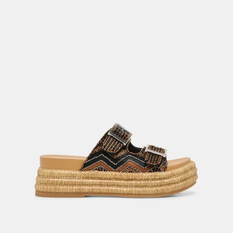 WIXIE SANDALS BLACK MULTI BEADS sold by Dolce Vita