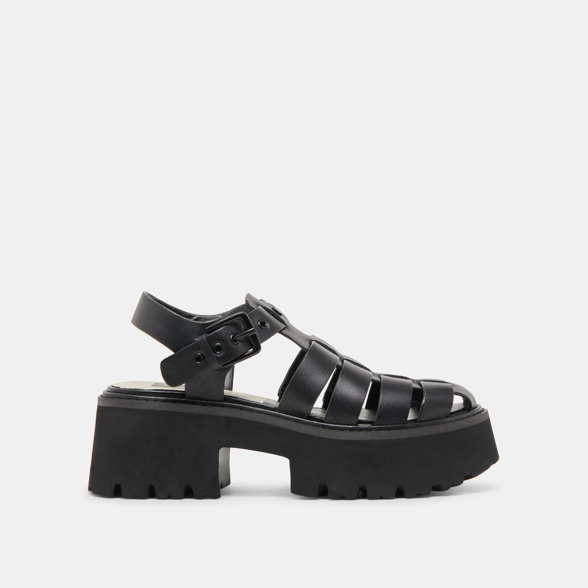 LASLY TONAL SANDALS BLACK LEATHER sold by Dolce Vita