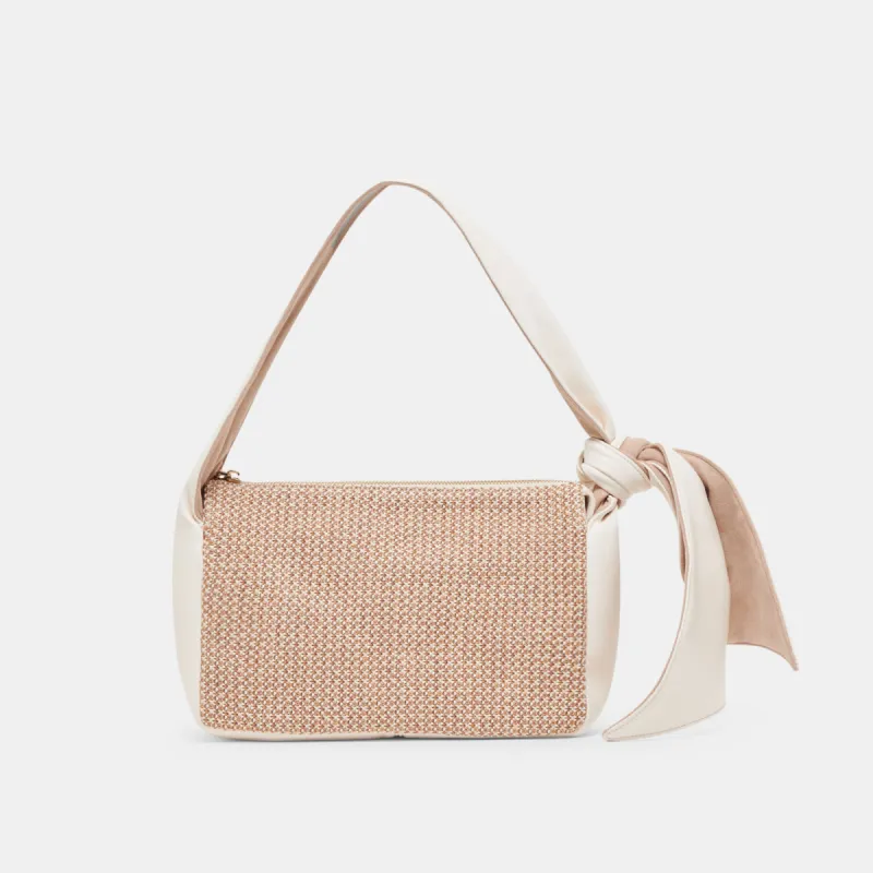 LUCIE SHOULDER BAG IVORY NATURAL RAFFIA sold by Dolce Vita
