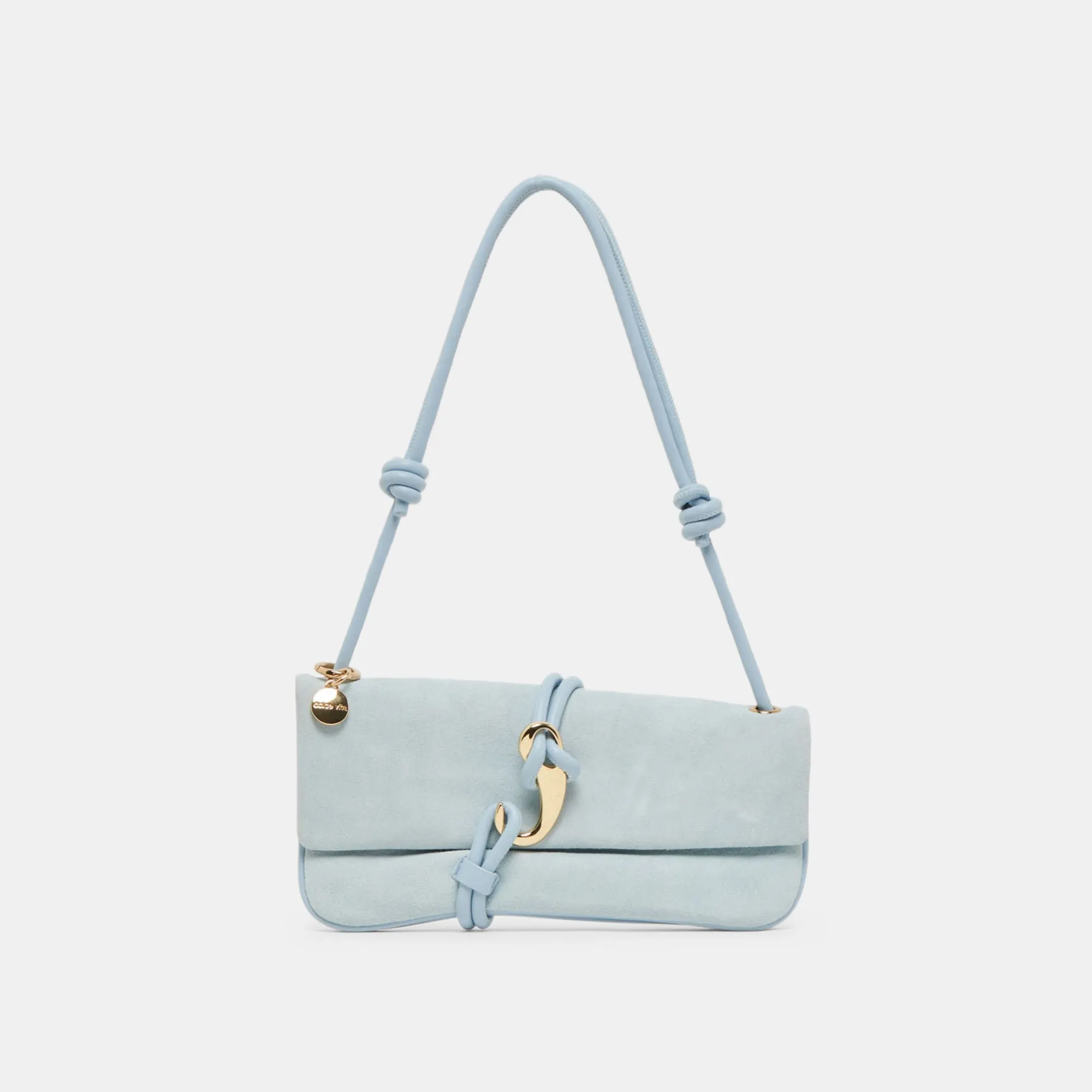 ALICE SHOULDER BAG BLUE SUEDE sold by Dolce Vita