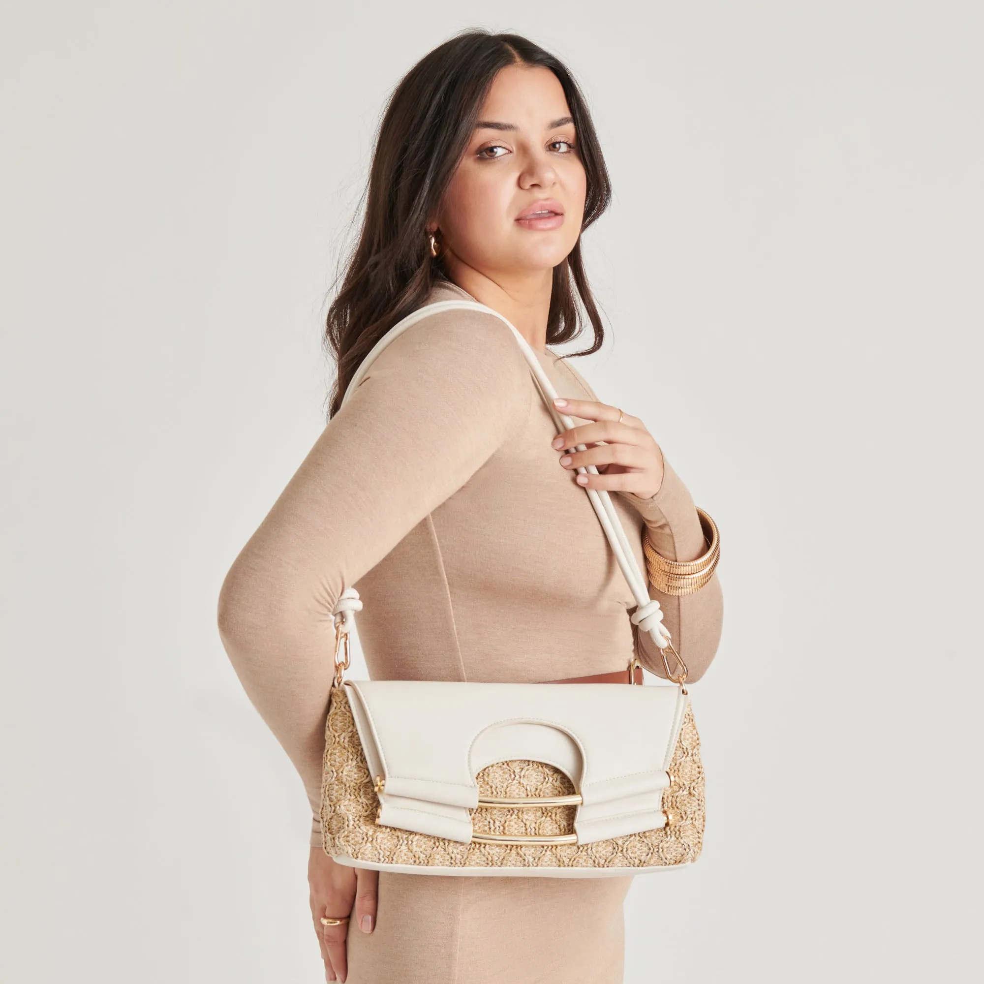 BIANCA CLUTCH IVORY NATURAL RAFFIA sold by Dolce Vita product image thumbnail 5