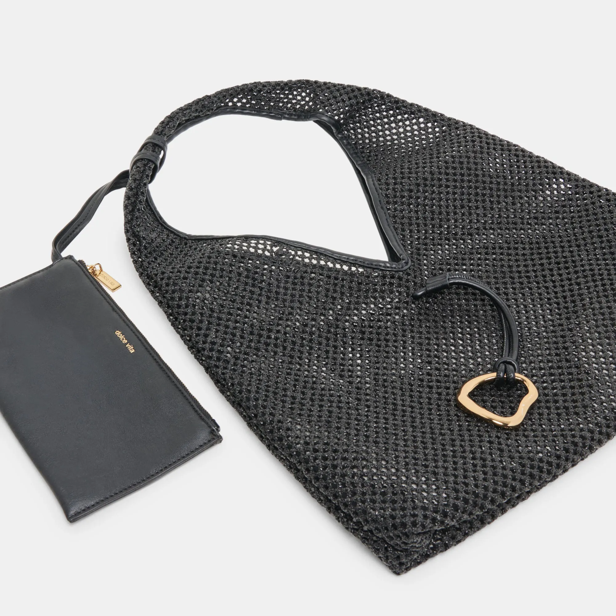 MISSIE TOTE BLACK RAFFIA MESH sold by Dolce Vita product image thumbnail 4