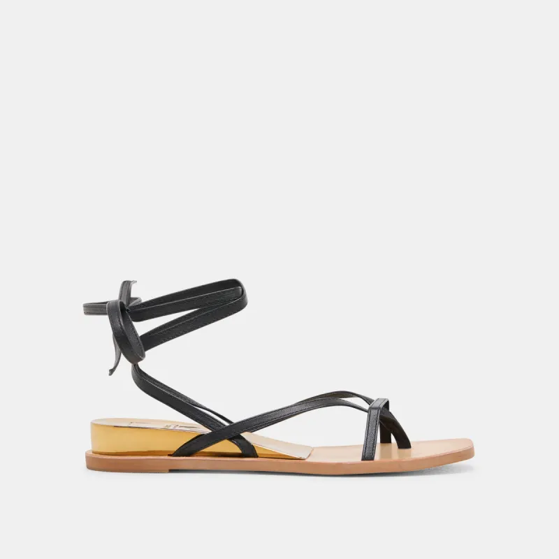 RUDIE SANDALS BLACK LEATHER sold by Dolce Vita