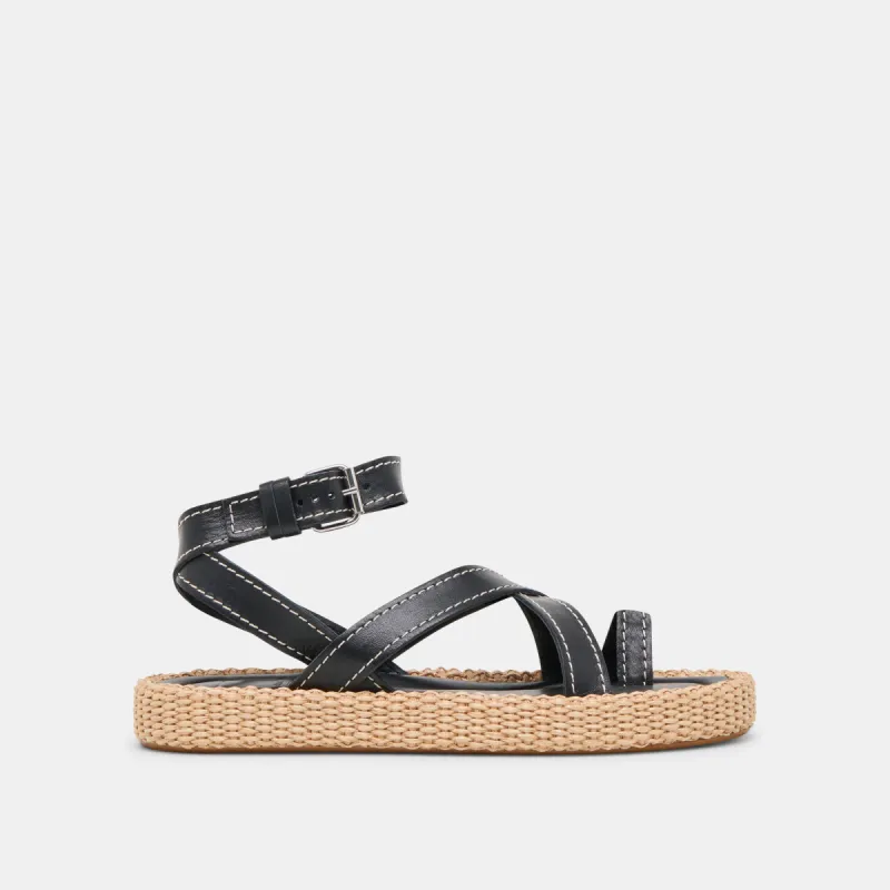 ROXIE SANDALS BLACK LEATHER sold by Dolce Vita
