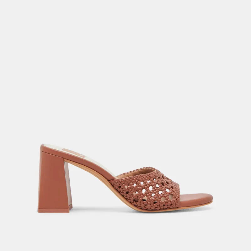 MARGOE HEELS COGNAC WOVEN STELLA sold by Dolce Vita