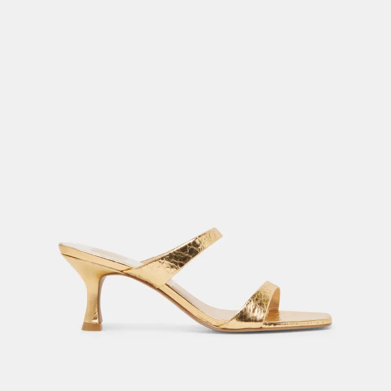 GENORA HEELS GOLD DISTRESSED LEATHER sold by Dolce Vita