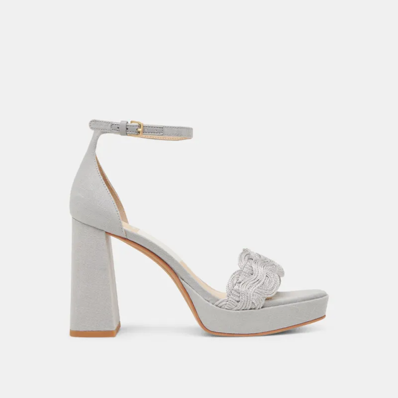 PELTIN HEELS GREY WOVEN RAFFIA sold by Dolce Vita