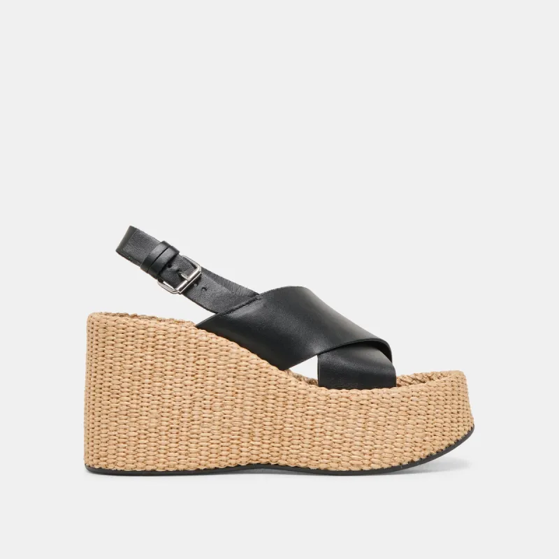SKYLAR WEDGES BLACK LEATHER sold by Dolce Vita