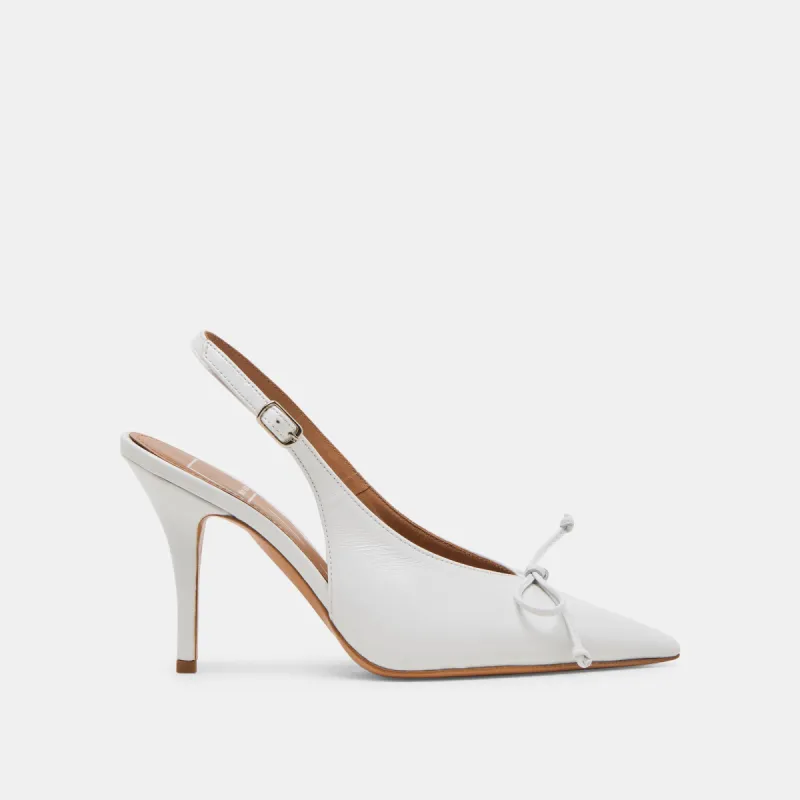 GEENA HEELS WHITE LEATHER sold by Dolce Vita