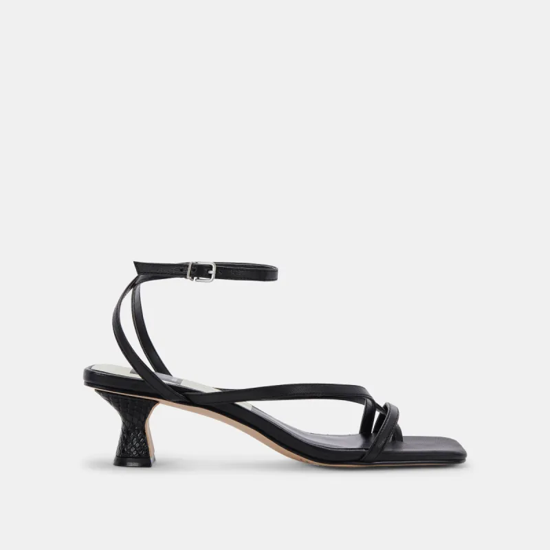 BAYLOR HEELS BLACK LEATHER - re:vita sold by Dolce Vita