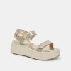 DEBRA SANDALS PLATINUM DISTRESSED LEATHER - re:vita sold by Dolce Vita